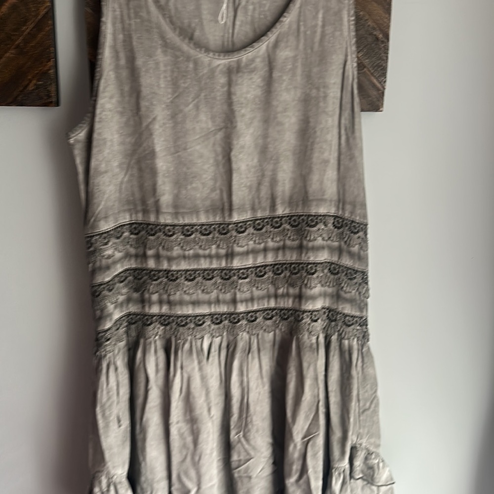 Gray ruffle Altar’d State tunic dress - Picture 5 of 9
